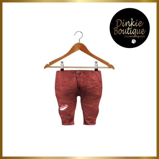 *DB* RIPPED CORDUROY SLACKS red