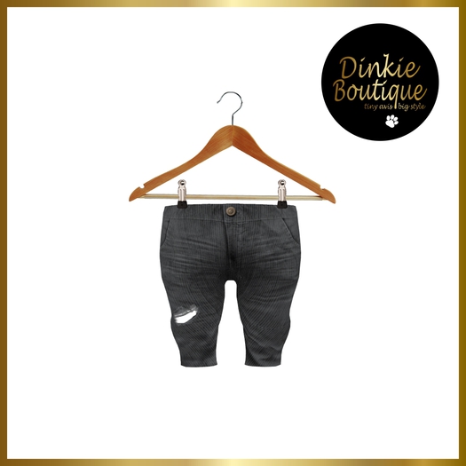 *DB* RIPPED CORDUROY SLACKS black