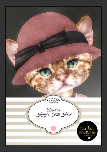 *DB* DINKIES FELT HAT FOR KITTY blush