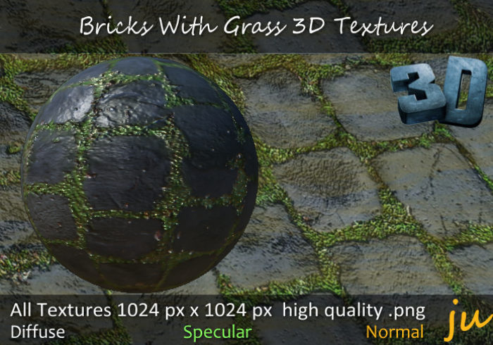 JU Bricks With Grass 3D Textures Full Perm