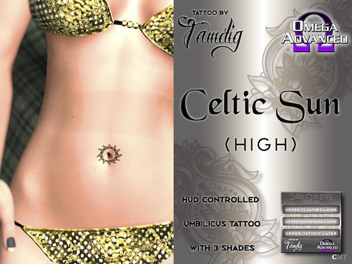 Celtic Sun High - Tattoo by Tamdig - OMEGA [Umbilicus 3 shades]