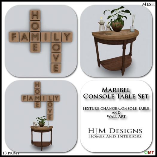 Maribel Console Table Set