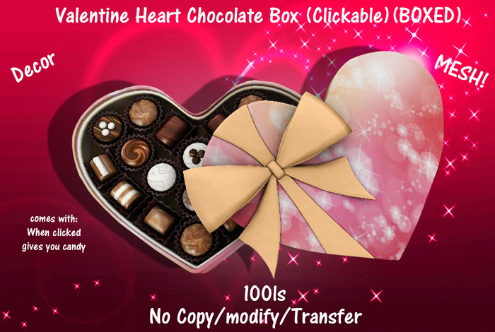 Valentine Heart Chocolate Box (Clickable)(BOXED)