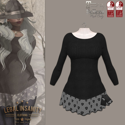 Legal Insanity - Reyna black lace sweater