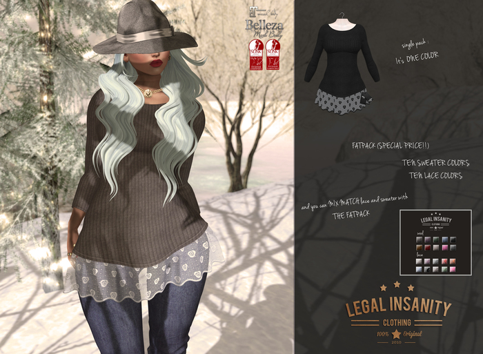 Legal Insanity - Reyna lace sweaters DEMO