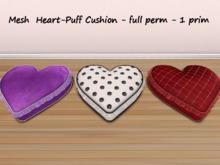 Mesh Heart-Puff Cushion - Full Perm - 1 prim