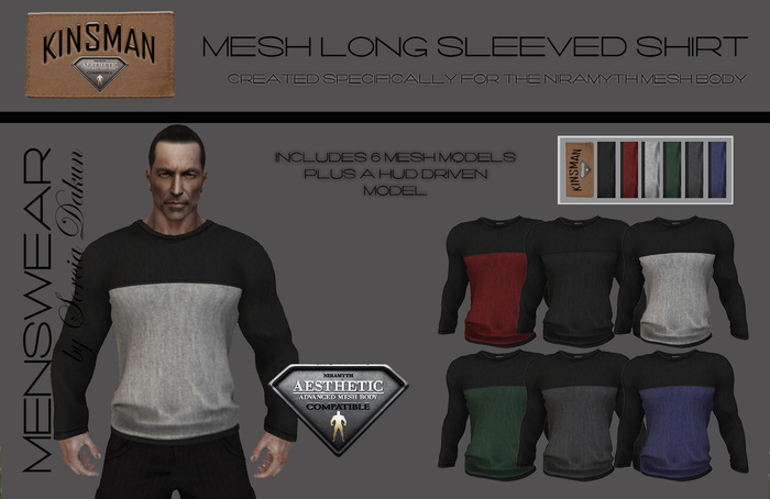 [KINSMAN] Long Sleeved Shirt FATPACK