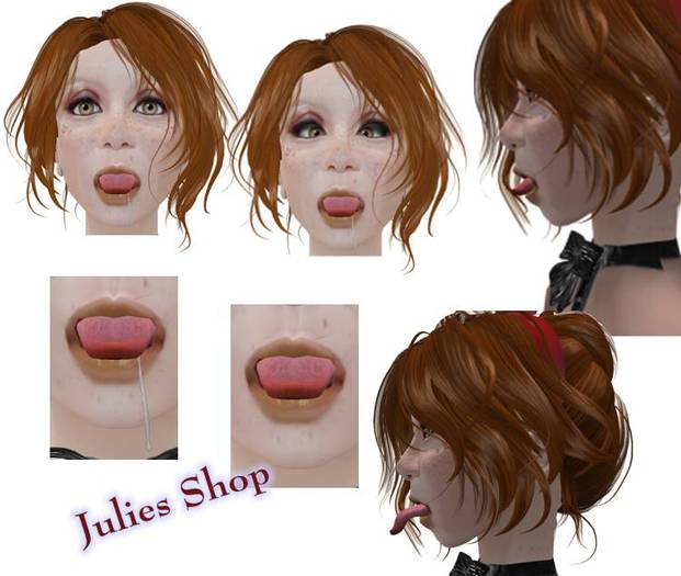 Lengua con la saliva y sin saliva ojos cruzados ...