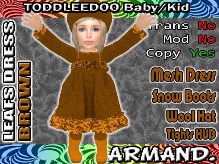 --ARMAND-- LEAFS DRESS - BROWN