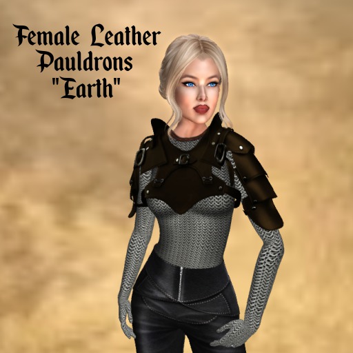 Second Life Marketplace - INK'D BY KALI ~FEMALE LEATHER PAULDRONS 