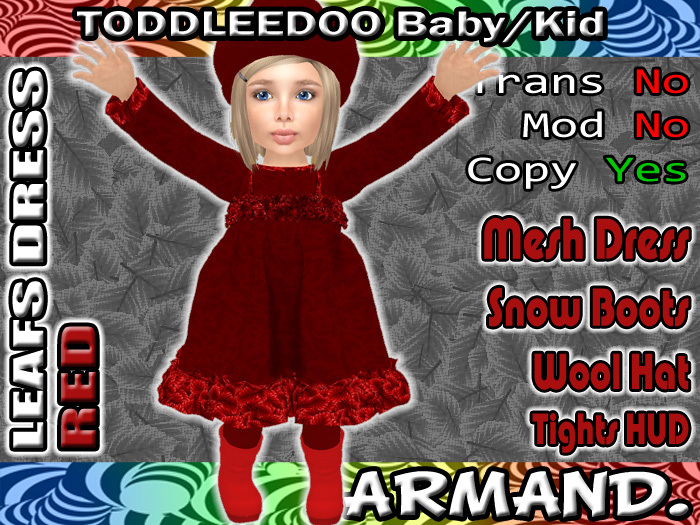 --ARMAND-- LEAFS DRESS - RED