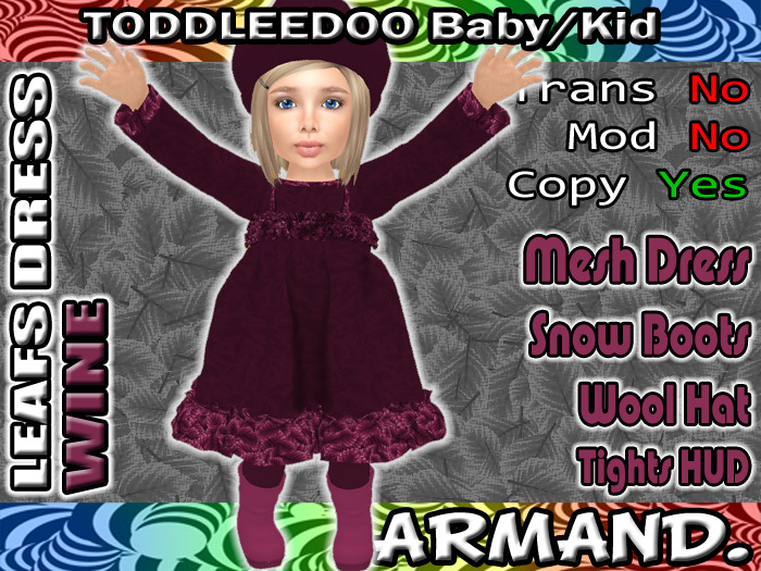 --ARMAND-- LEAFS DRESS - WINE