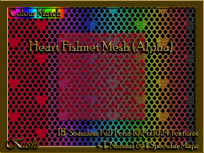 Heart Fishnet Mesh Textures