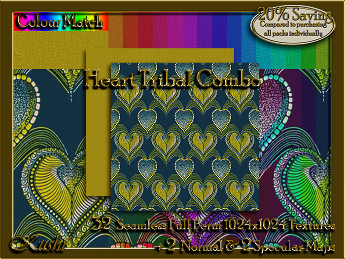 !Kushi! HeartTribalCOMBO Textures -WEAR TO UNPACK