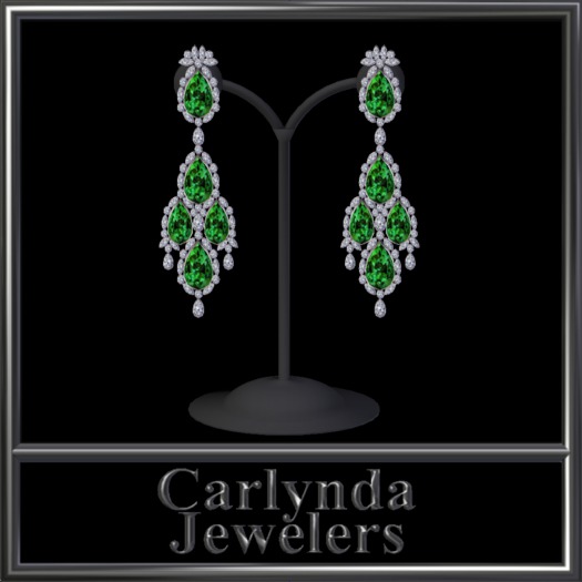 platinum emerald necklace and earrings