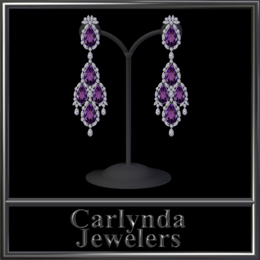 Platinum Amethyst Diamond Earrings 