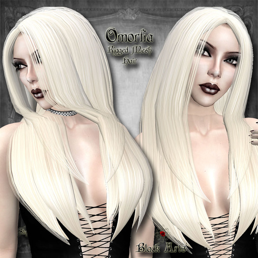 ~Black Arts~Omorfia Rigged Mesh Hair Darks