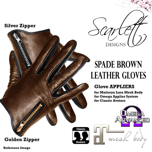 ...:::SD:::... Spade Brown Leather Gloves (Appliers) (BOX)