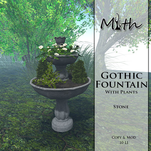 Myth - Gothic Flower Fountain Stone
