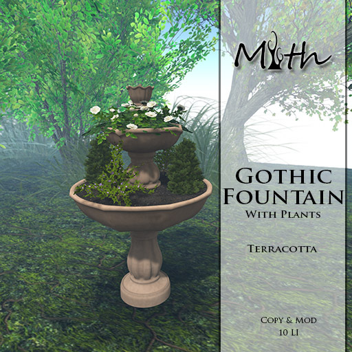 Myth - Gothic Flower Fountain Terracotta