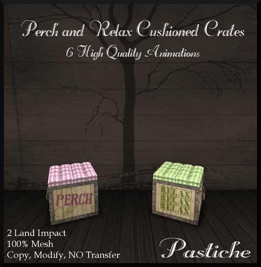 *Pastiche* Relax & Perch Cushioned Creates [Crated]