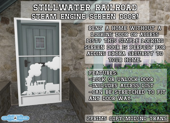 ~*SR*~ Steam Engine Screen Door