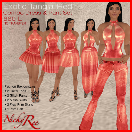 Nicky Ree Dresses & Pants - Exotic Tangia-Red (Combo)
