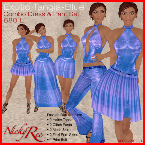 Nicky Ree Dresses & Pants -Exotic Tangia-Blue (Combo)
