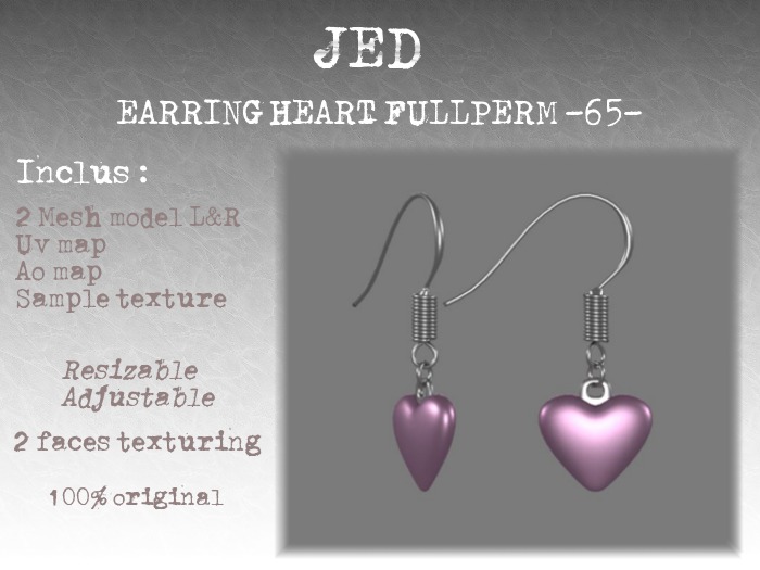 EARRINGS HEART FULLPERM -65-