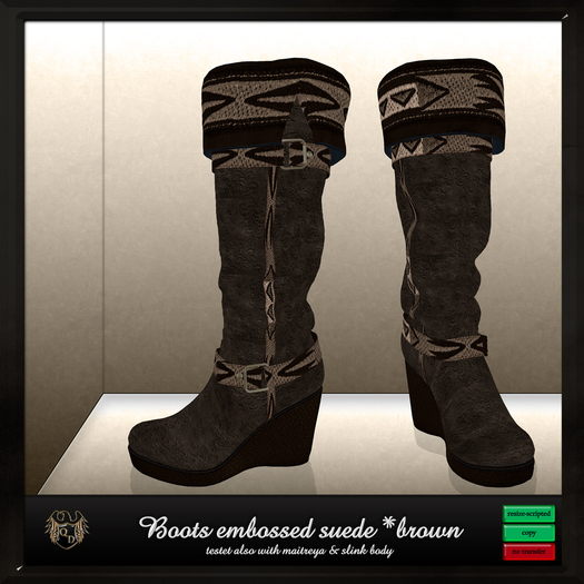 Boots embossed suede *brown