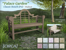 [CIRCA] Pkg - "Palace Garden" Classic Bench (PG) - Walnut