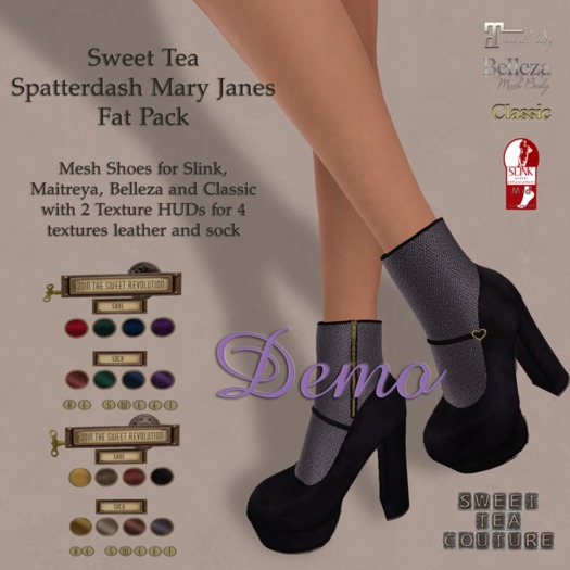 Demo Sweet Tea Spatterdash Mary Janes (add me )