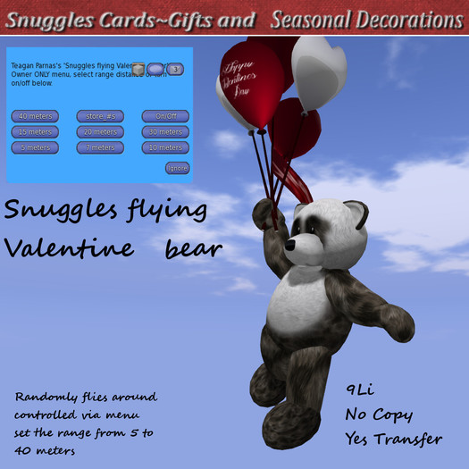 Snuggles flying Valentine   bear Boxed