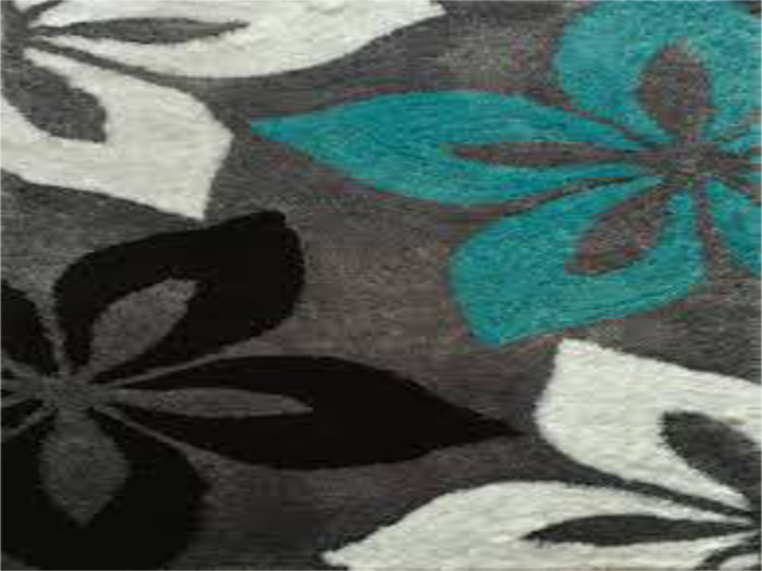 Black, Tuquoise and white Rug