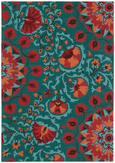 Orange and red flowers Rug