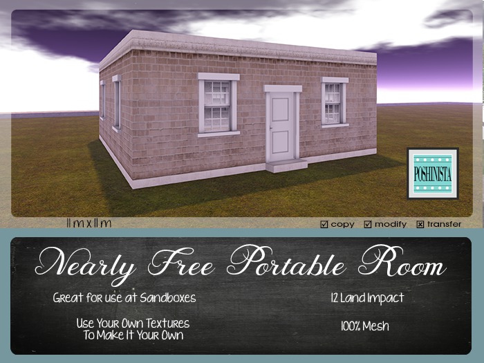 Poshinista - Nearly Free Portable Room  BOXED