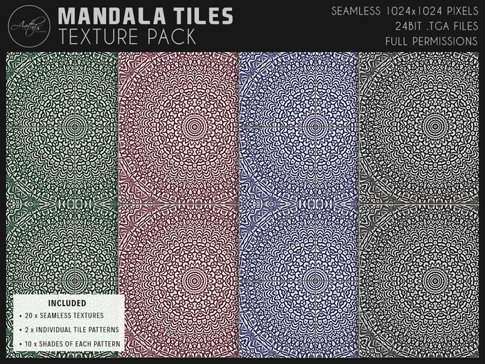 [AC] Mandala Tile Textures Pack