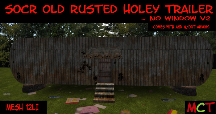 SoCr Old Rusted Holey Trailer ~ No Window