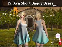 [S] Ava Short Baggy Dress Blue