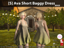 [S] Ava Short Baggy Dress Beige