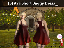 [S] Ava Short Baggy Dress Red