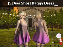 [S] Ava Short Baggy Dress Pink