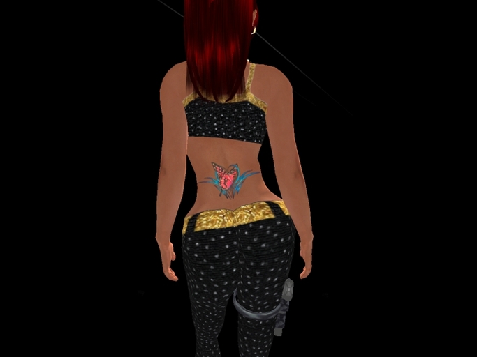 ButterFly In a Blue Tribal Heart Tattoo