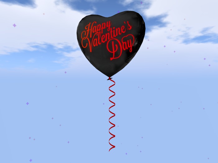 Valentines Heart Balloon (red on black)