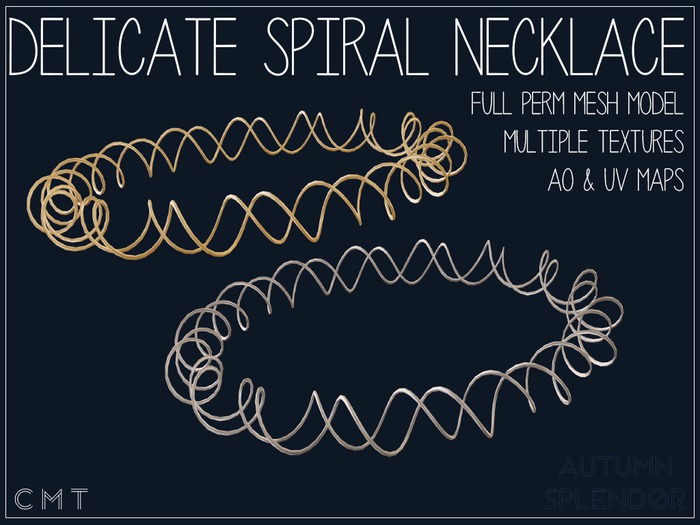 ::AS:: Full Perm Delicate Spiral Necklace