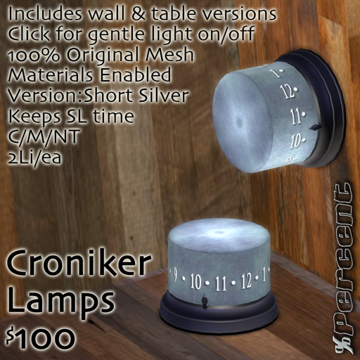 % Chroniker Lamp (singles/silver)  *MESH*