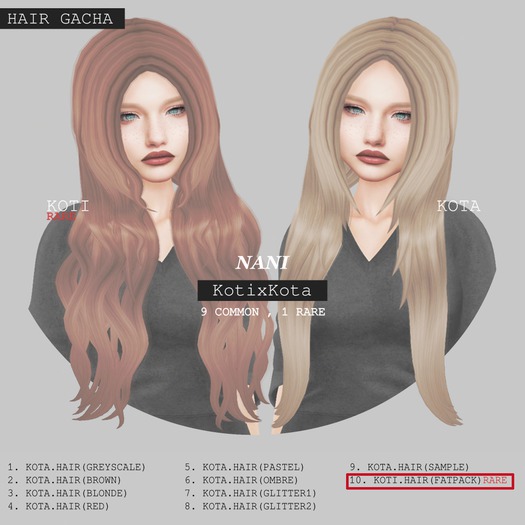 10. [NANI] KotixKota ~ Koti.Hair (Fatpack) RARE