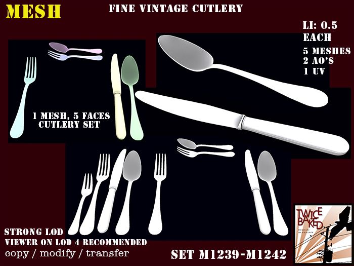 "TB" fine vintage style cutlery M1239 M1242