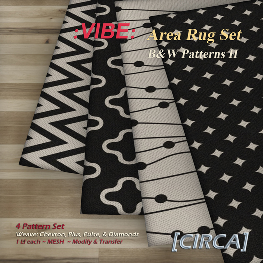 [CIRCA] - :VIBE: - Area Rug Set - B&W Patterns II