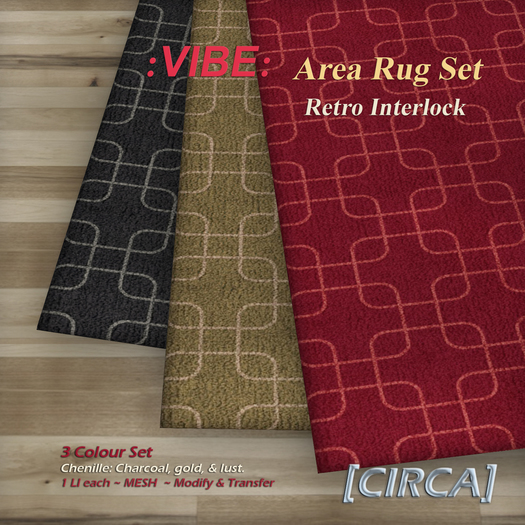 [CIRCA] Pkg - :VIBE: - Area Rug Set - Retro Interlock